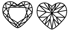 Heart shaped brilliant diamond cut